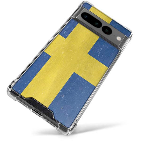 Sweden Flag Distressed Google Pixel 7 Pro Clear Case